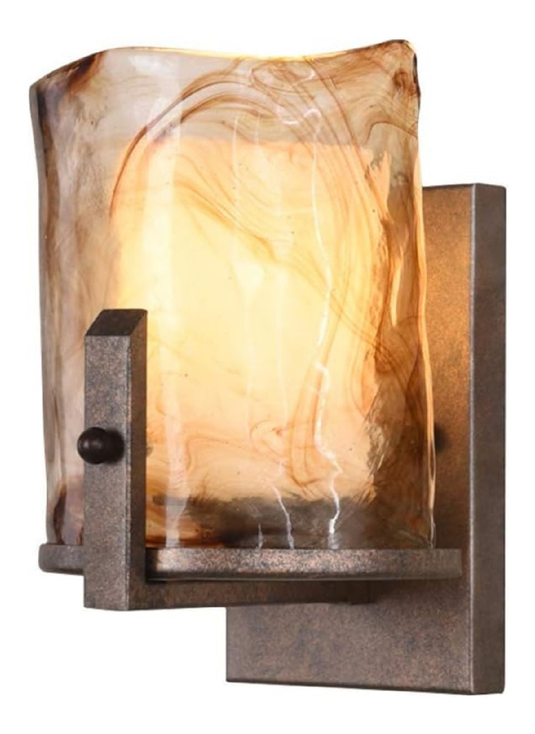 Applique da parete con vetro nero Lampada Ferro Americano Specchio
