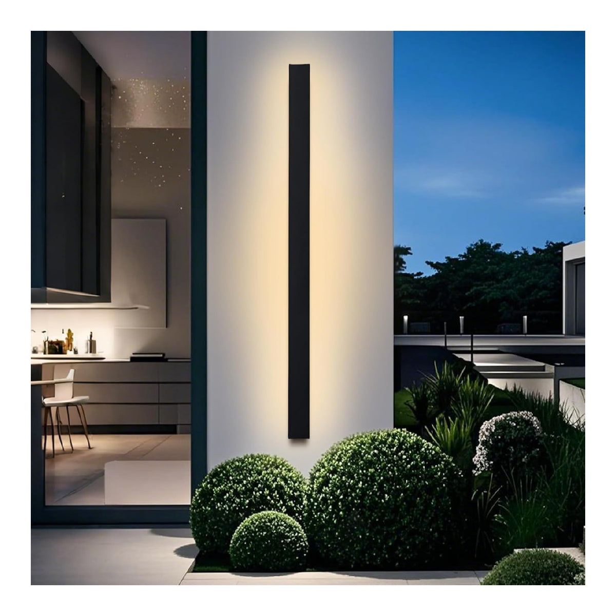 Applique da parete 120 cm in alluminio nero