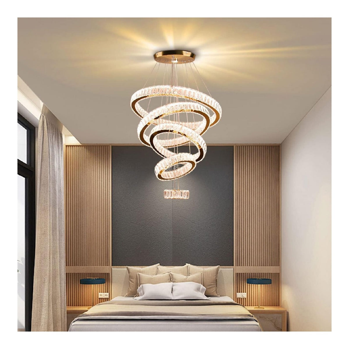 Plafoniera da soffitto dimmerabile regolabile bianco dimmerabile con cristalli