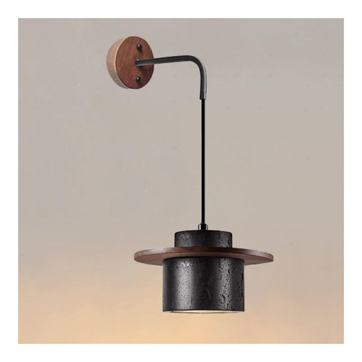 Paralume regolabile LED nero Applique parete pietra travertino