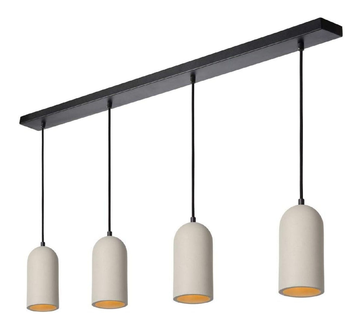 Lampada a sospensione Lucide Sospensione, cemento, Grigio/Nero nero