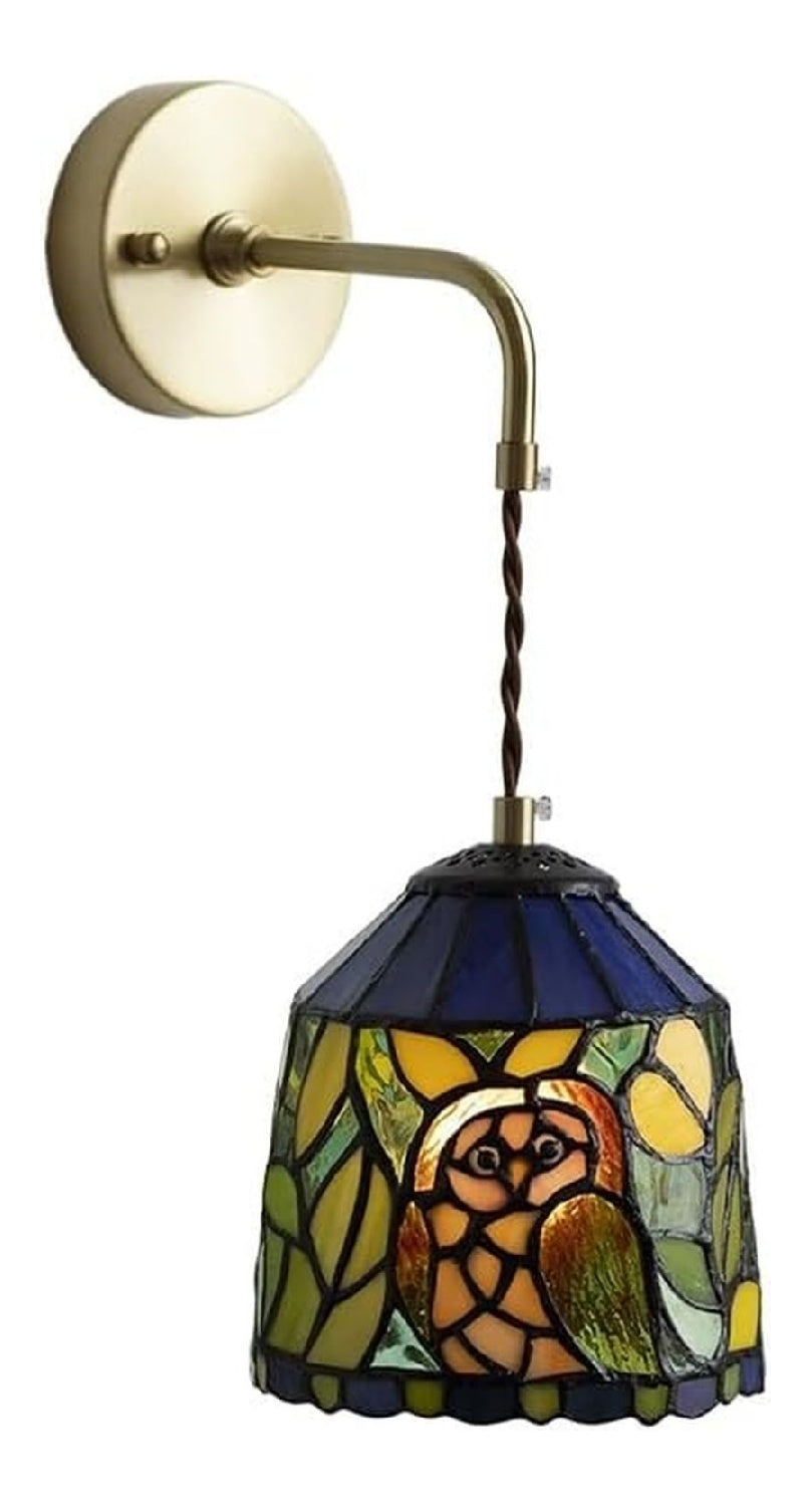 Applique da parete regolabile con diffusore in vetro ottone