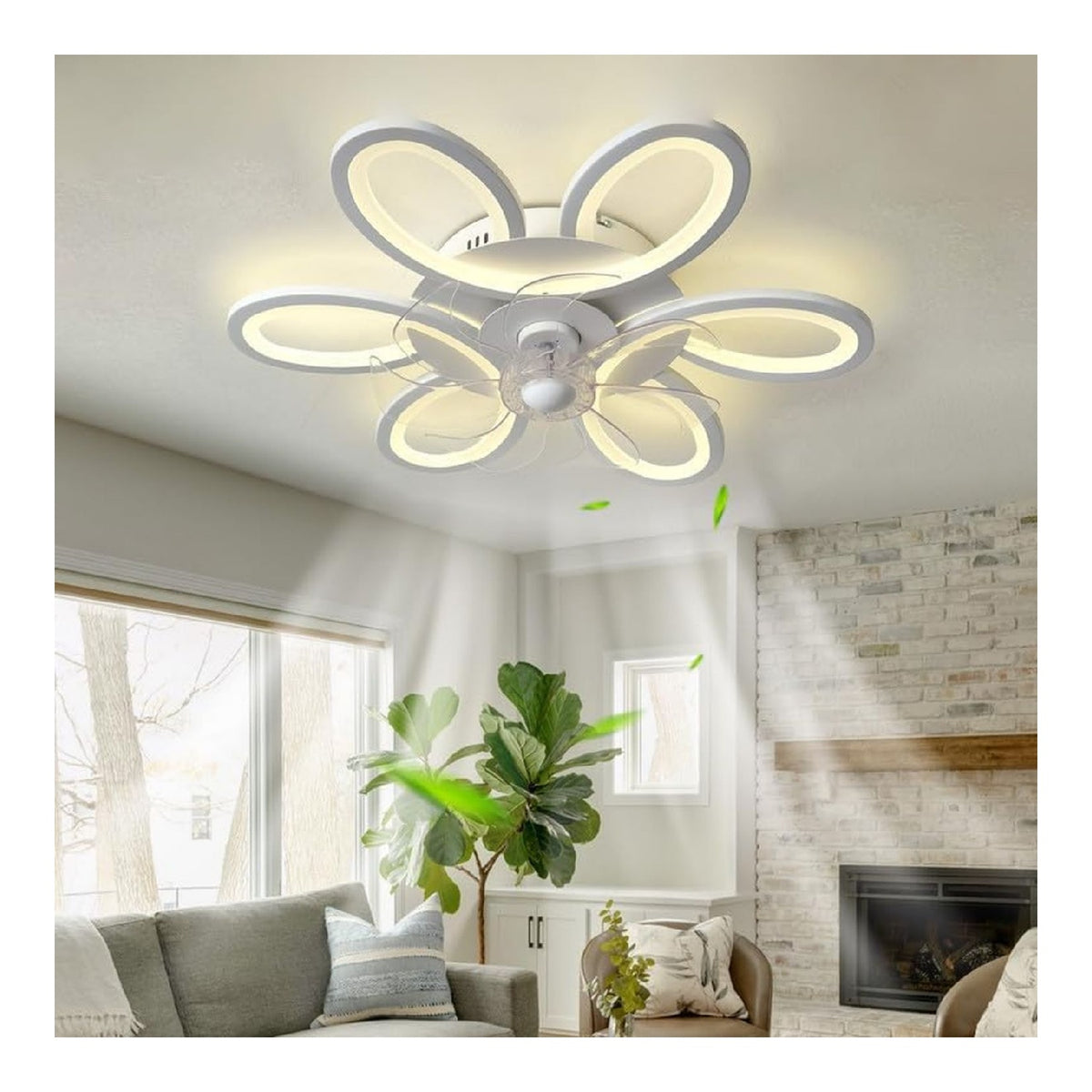 Ventilatore da soffitto con luce dimmerabile regolabile bianco 65 cm