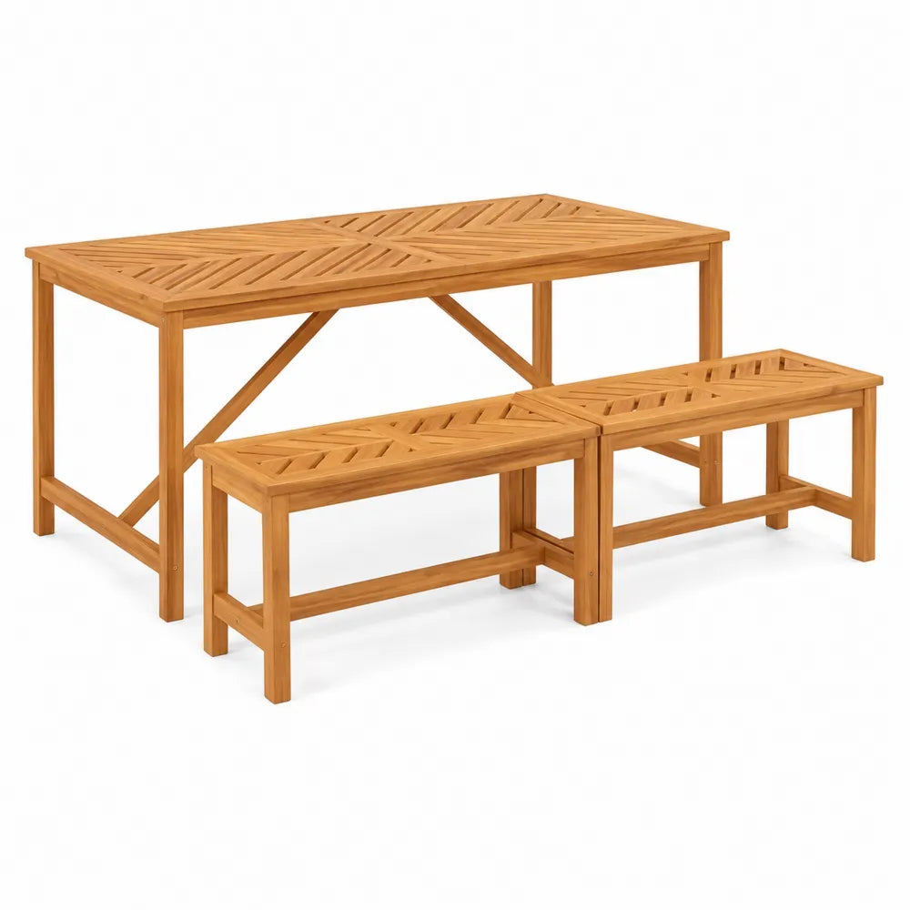 Set Tavolo e Panche in Legno di