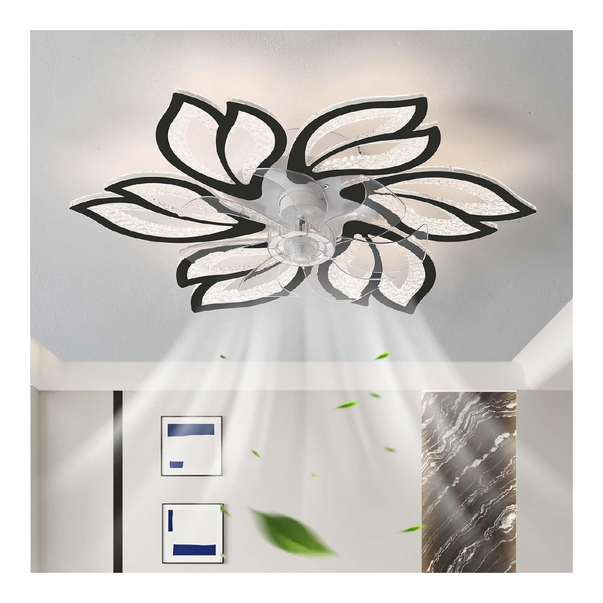 Lampadario a soffitto Moderno Forma Fiore Plafoniera Ventilatore