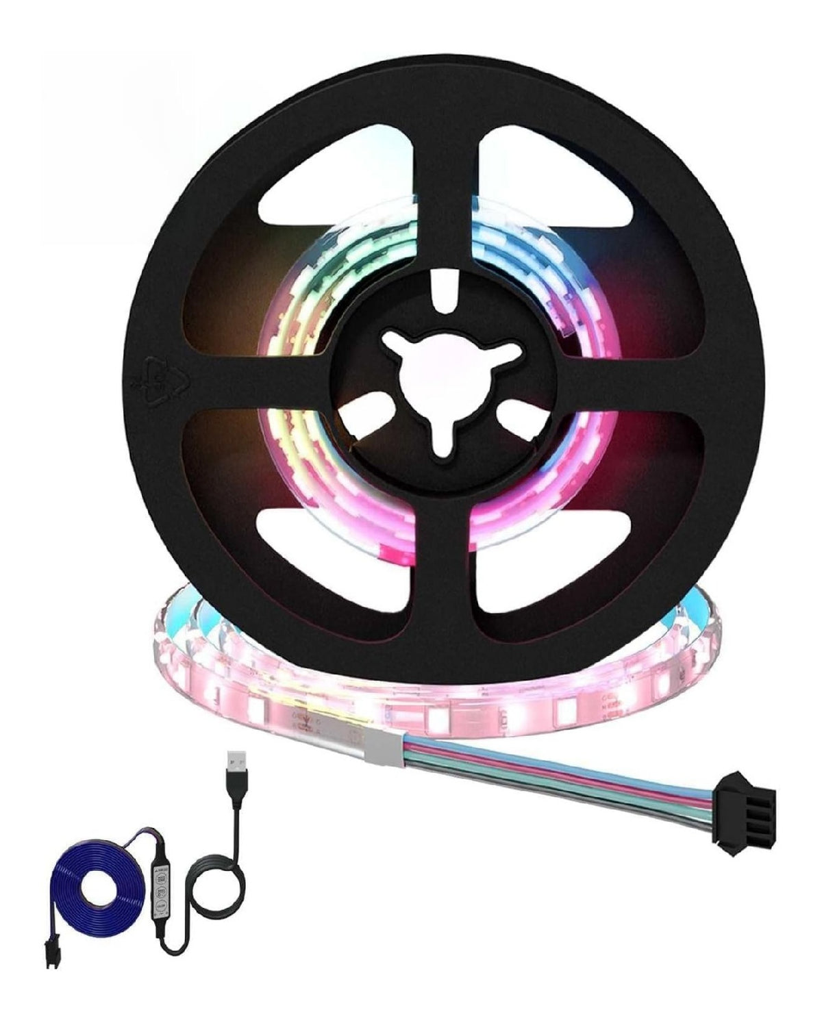 Striscia LED 350 cm regolabile nero