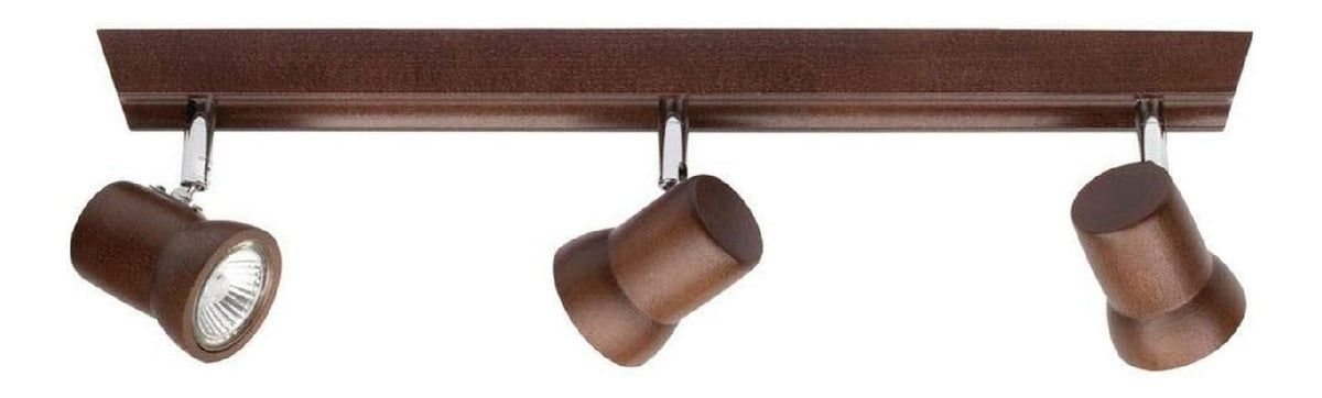 Lampada a soffitto Plafoniera faggio tinto noce luci, nero