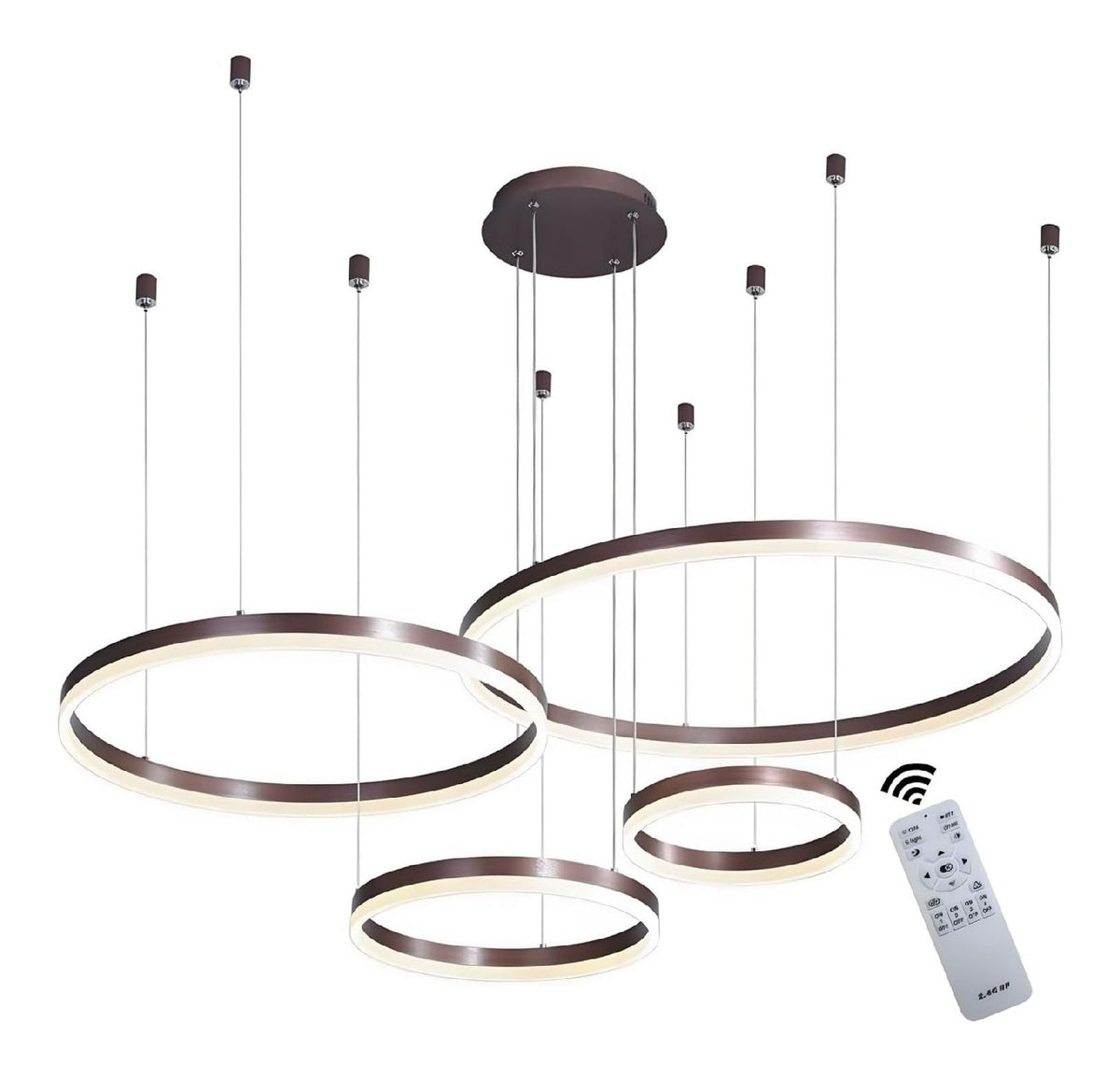 Lampadario decorativo regolabile con telecomando marrone