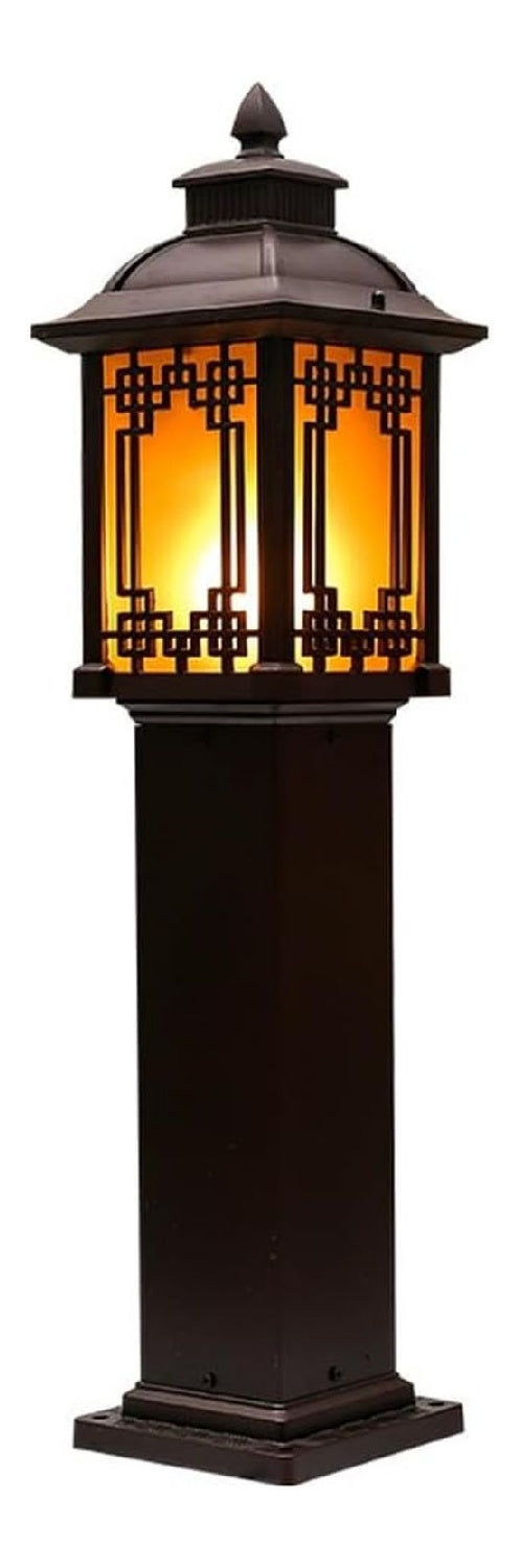 Lampada da esterno diffusore in vetro struttura in metallo marrone