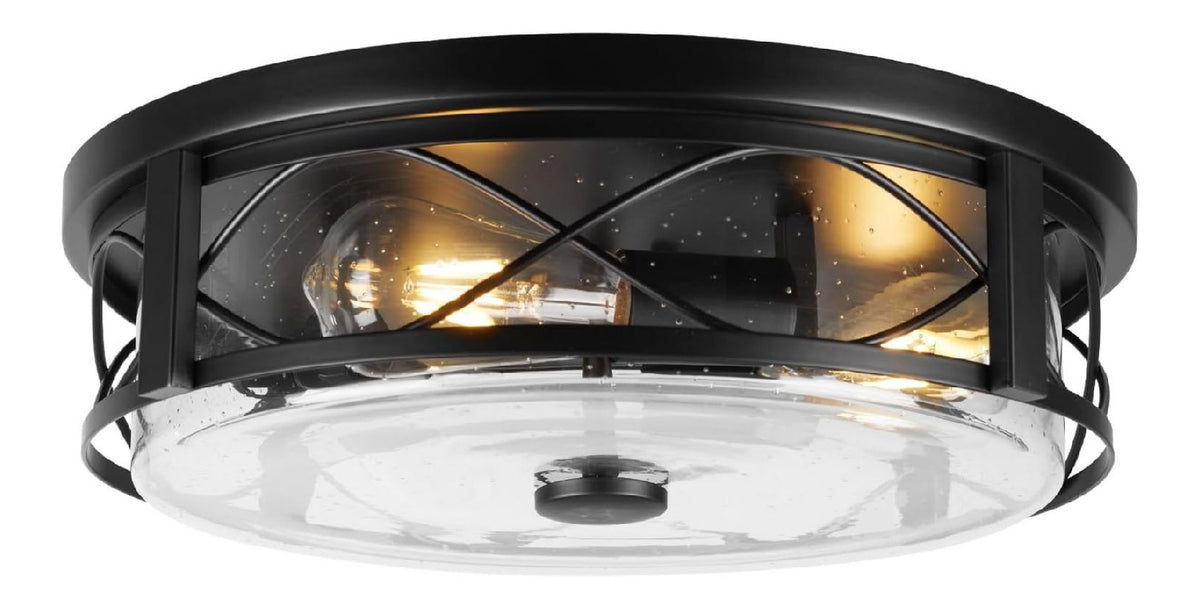 Plafoniera da soffitto 40.6 cm con diffusore in vetro nero