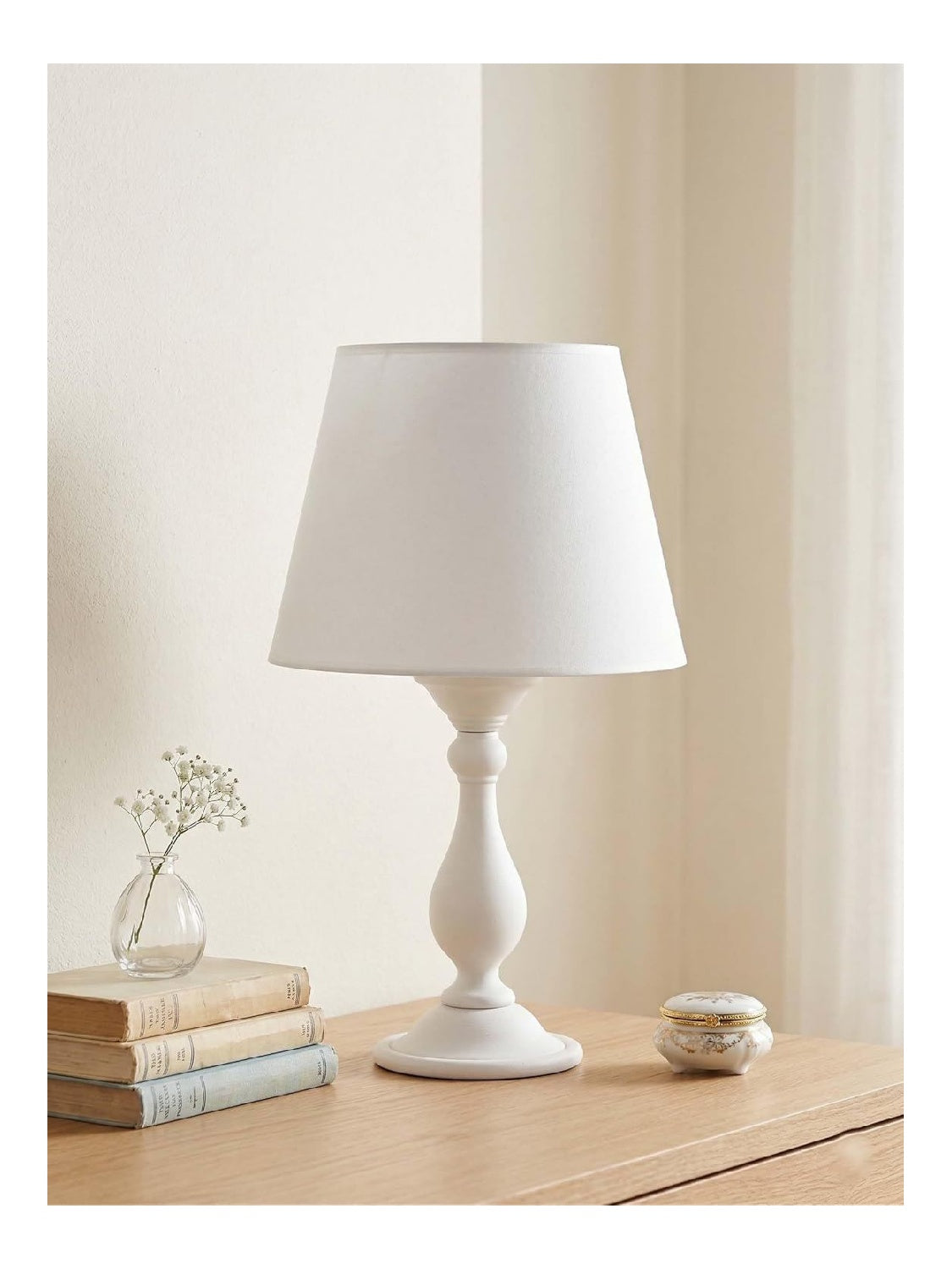Generico Lume grande classico legno LED integrato bianco