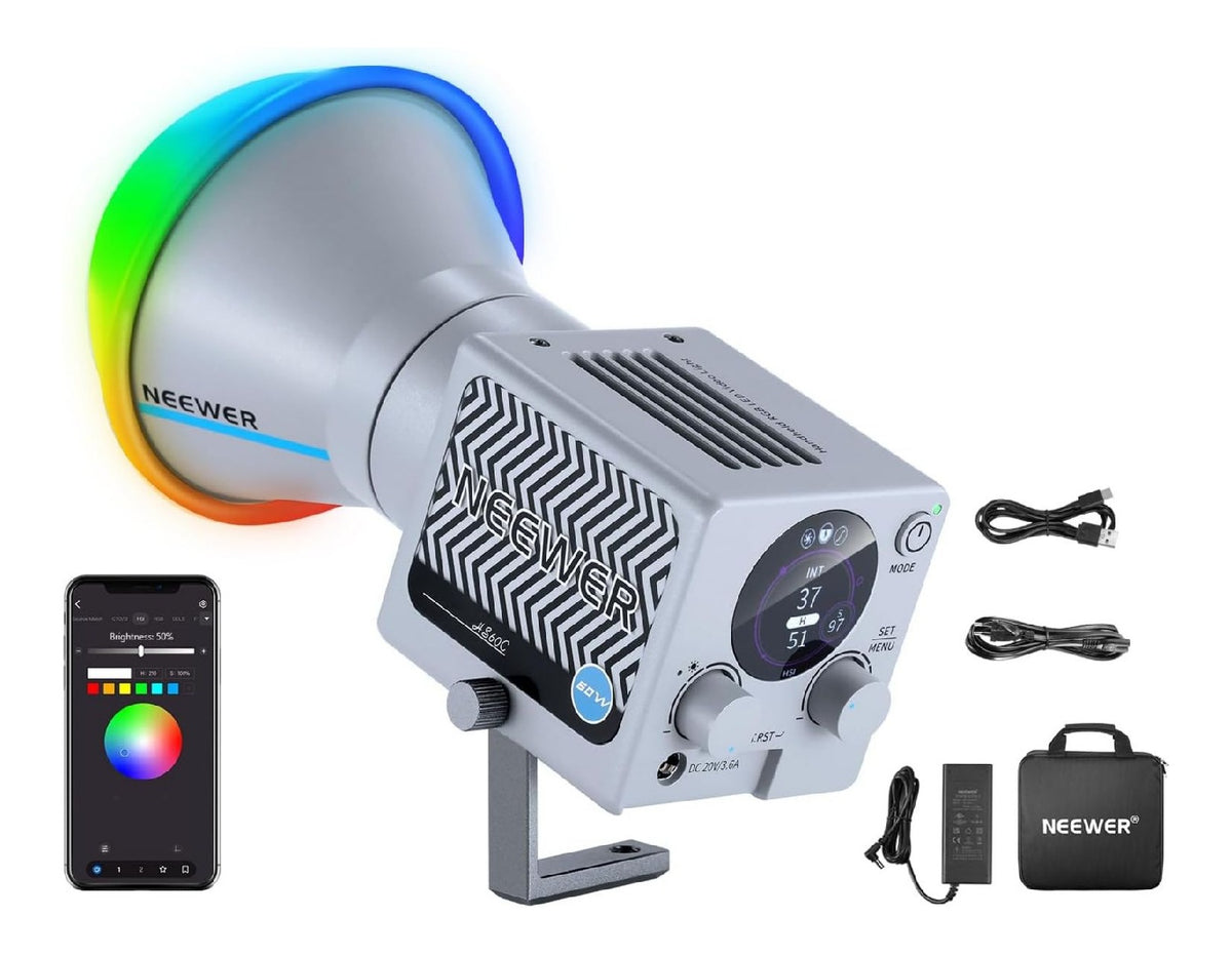Pannello LED fotografico regolabile in alluminio nero