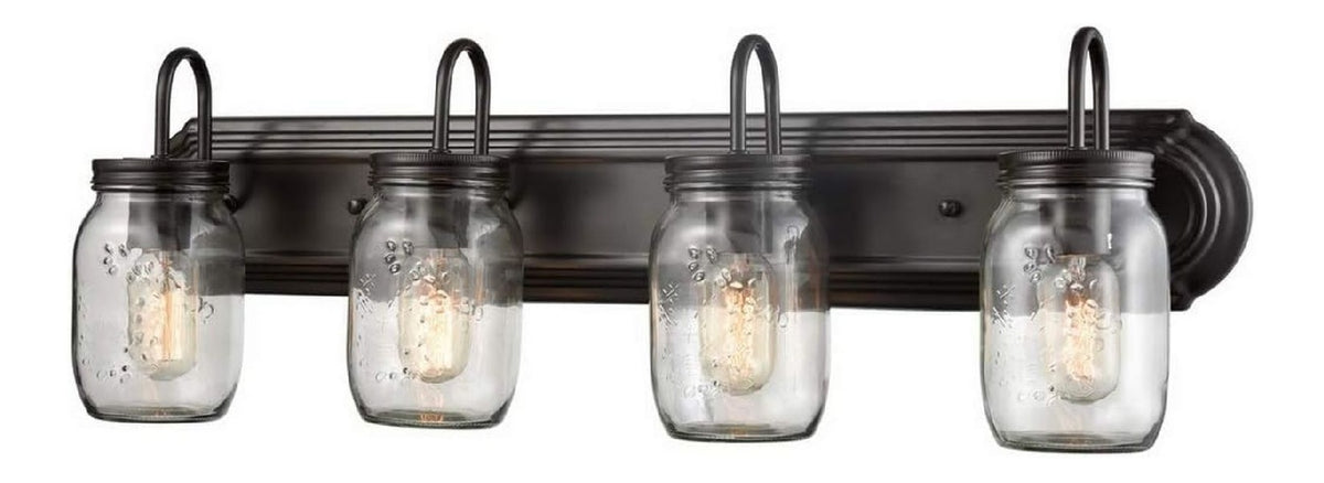 Applique da parete con vetro stile vintage bronzo