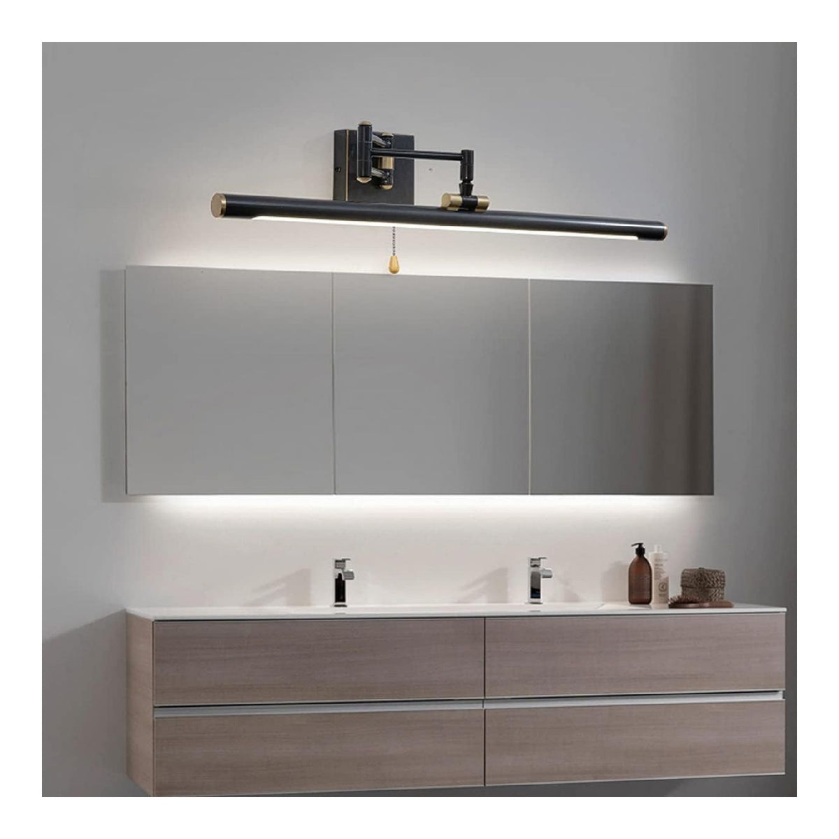 Applique da parete regolabile orientabile nero finitura ottone