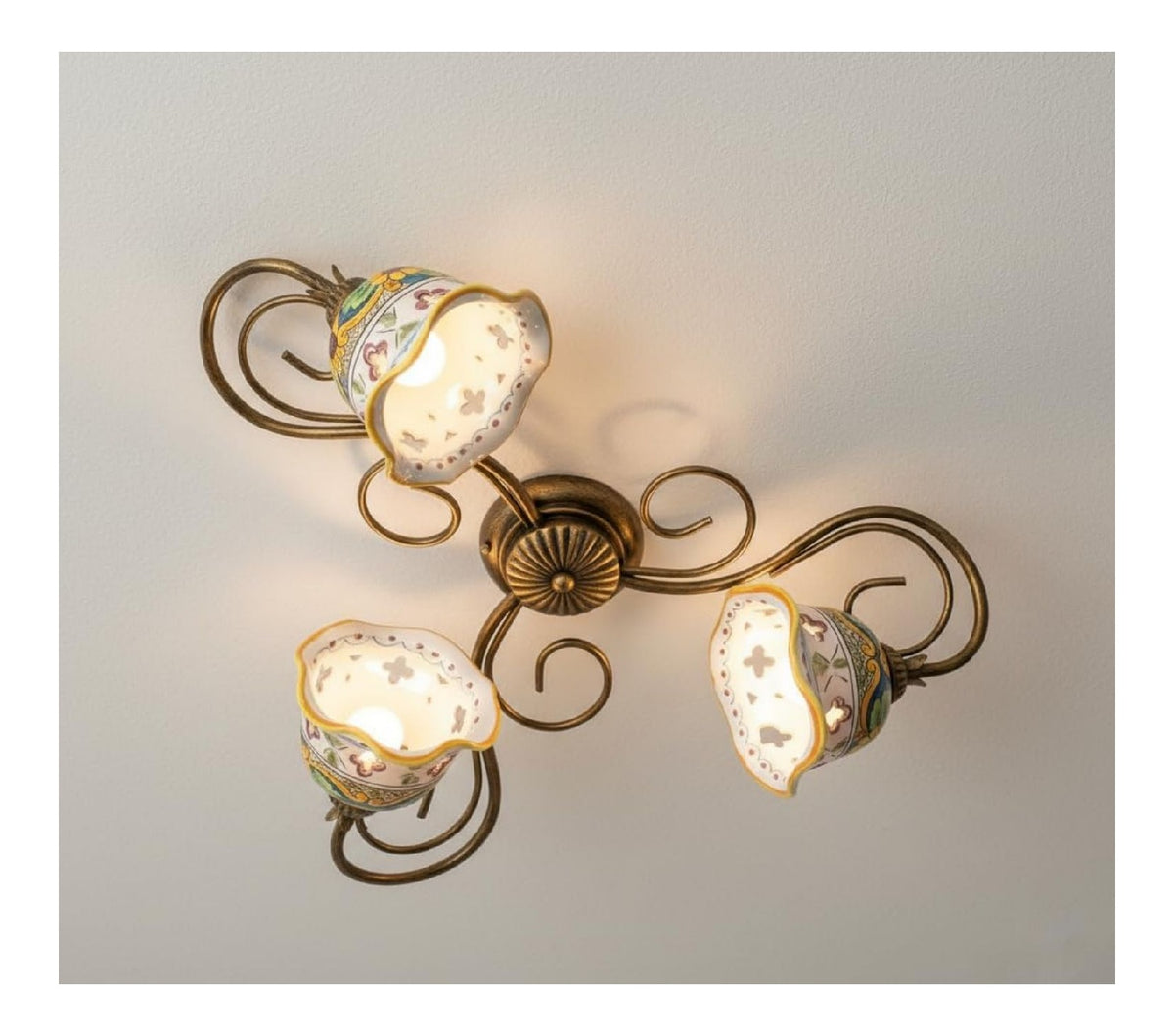 Plafoniera da soffitto 52 cm struttura in metallo oro