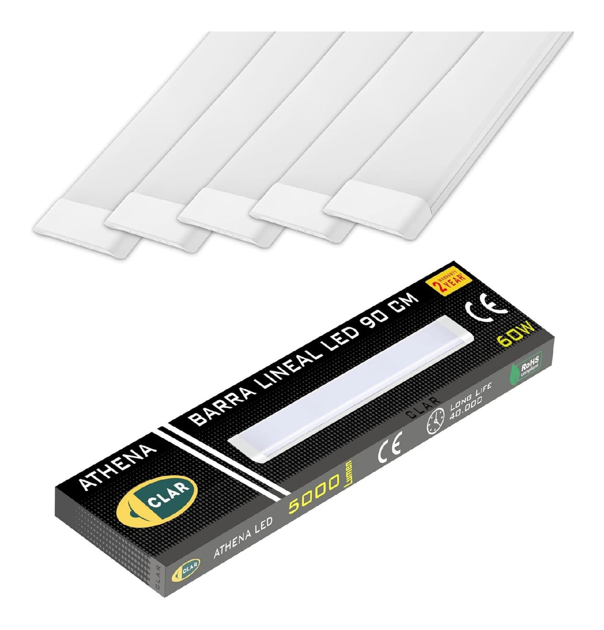 Plafoniera da soffitto 90 cm LED integrato nero