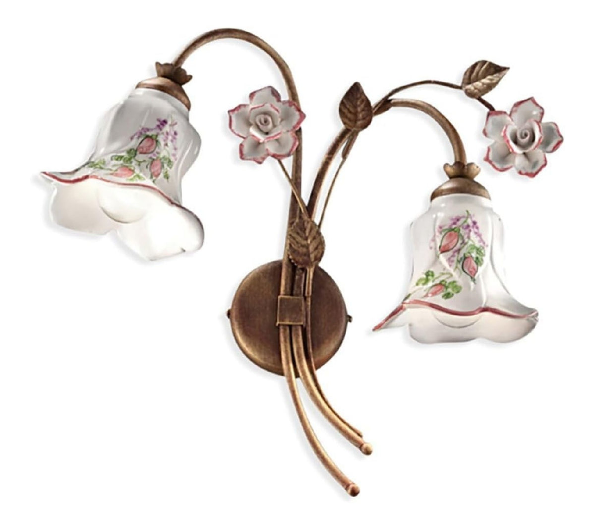 Lampada da parete Ferroluce Retro Applique Luci Ceramica oro