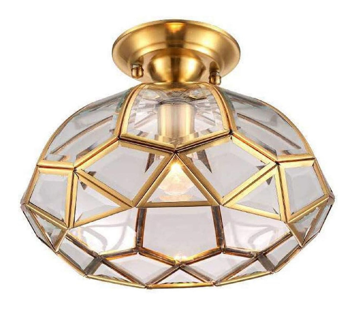 Plafoniera diffusore in vetro rame