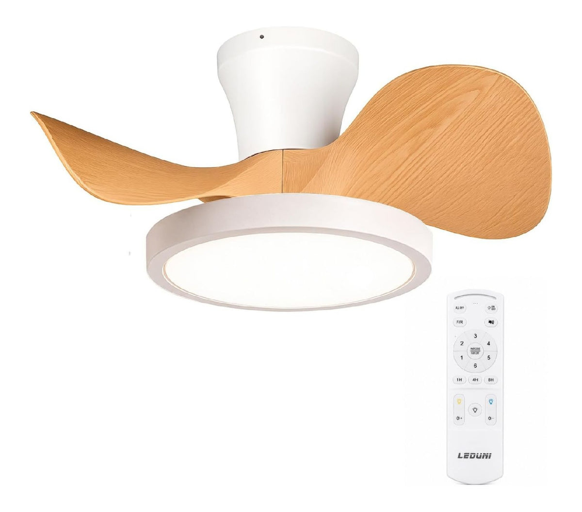 Ventilatore da soffitto con luce regolabile con telecomando nero