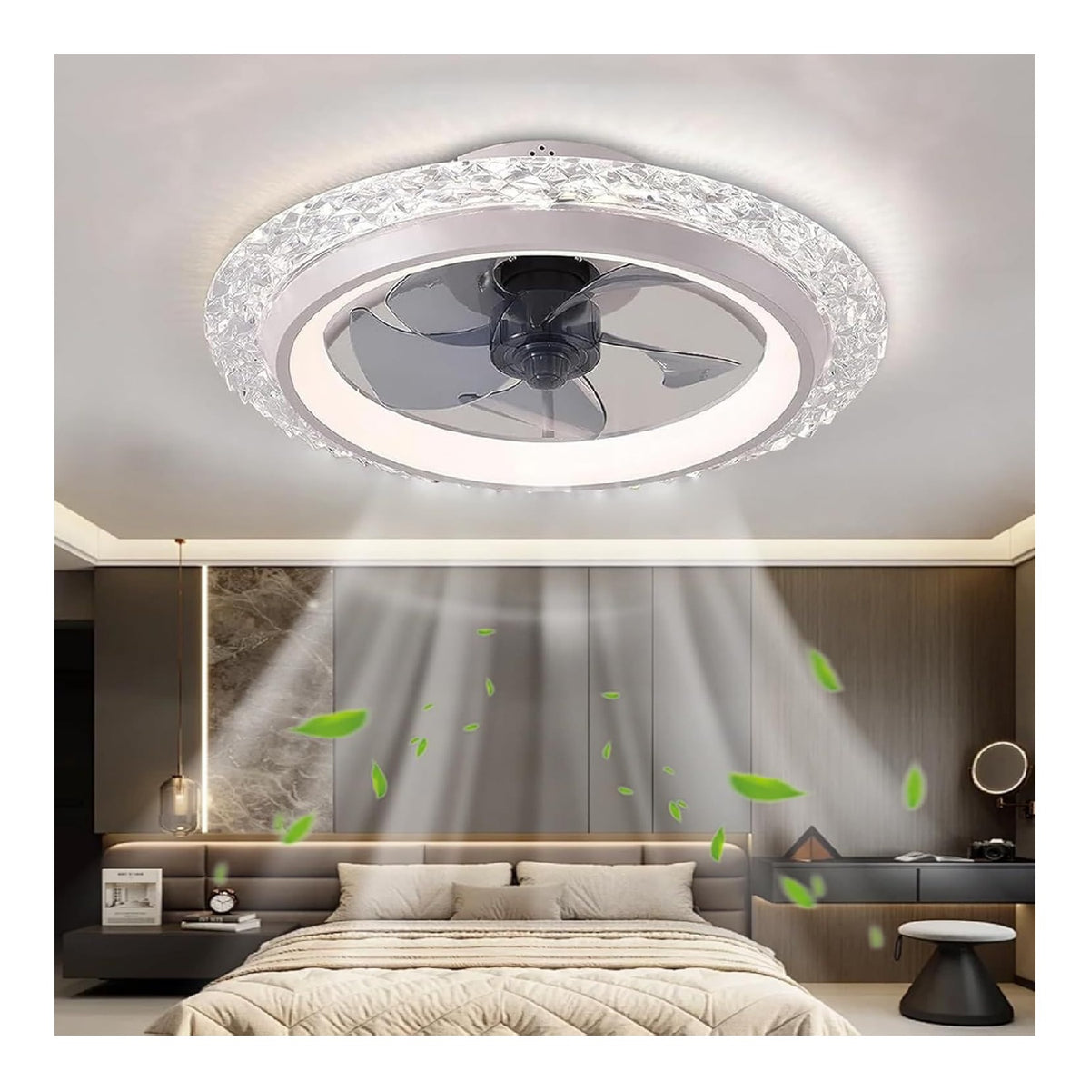 Ventilatore da soffitto con luce dimmerabile regolabile bianco regolabile linea minimalista