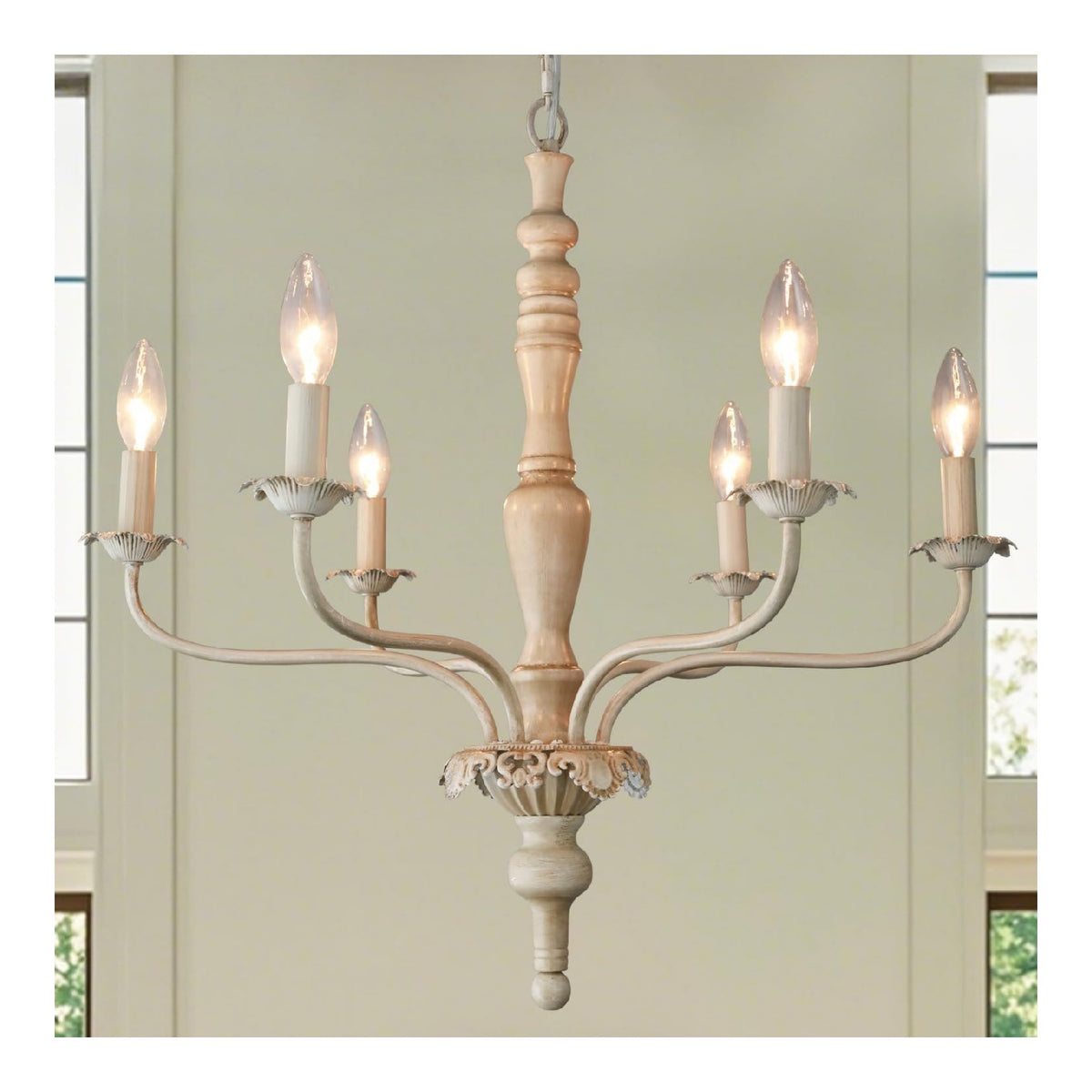 Illuminazione sospesa Lampadario rustico francese luci lampadario bianco