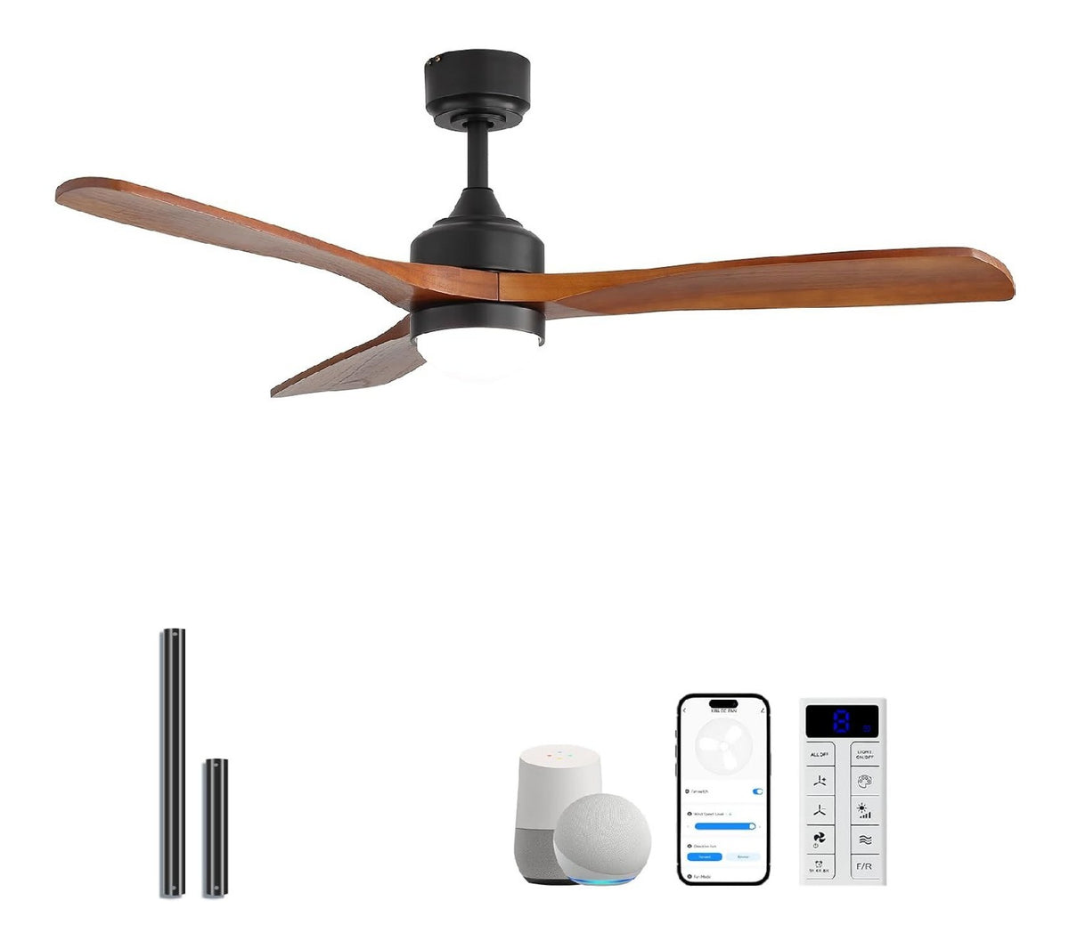 Ventilatore da soffitto con luce dimmerabile regolabile bianco regolabile