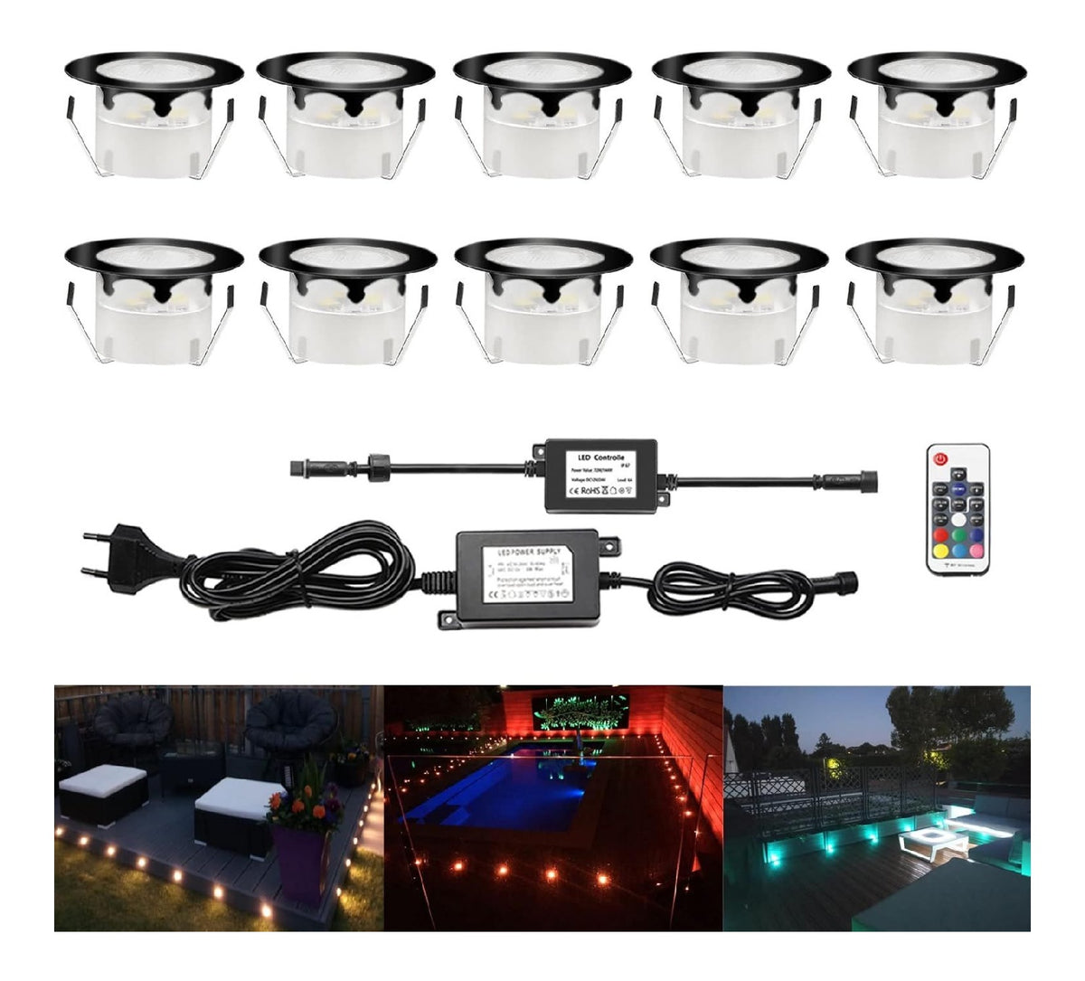 Spot luminoso con telecomando LED integrato nero