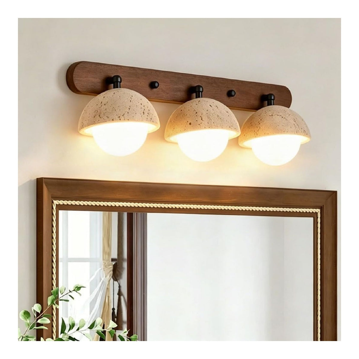 Applique da parete Lampada Parete Travertino Wabi-Sabi Stile nero