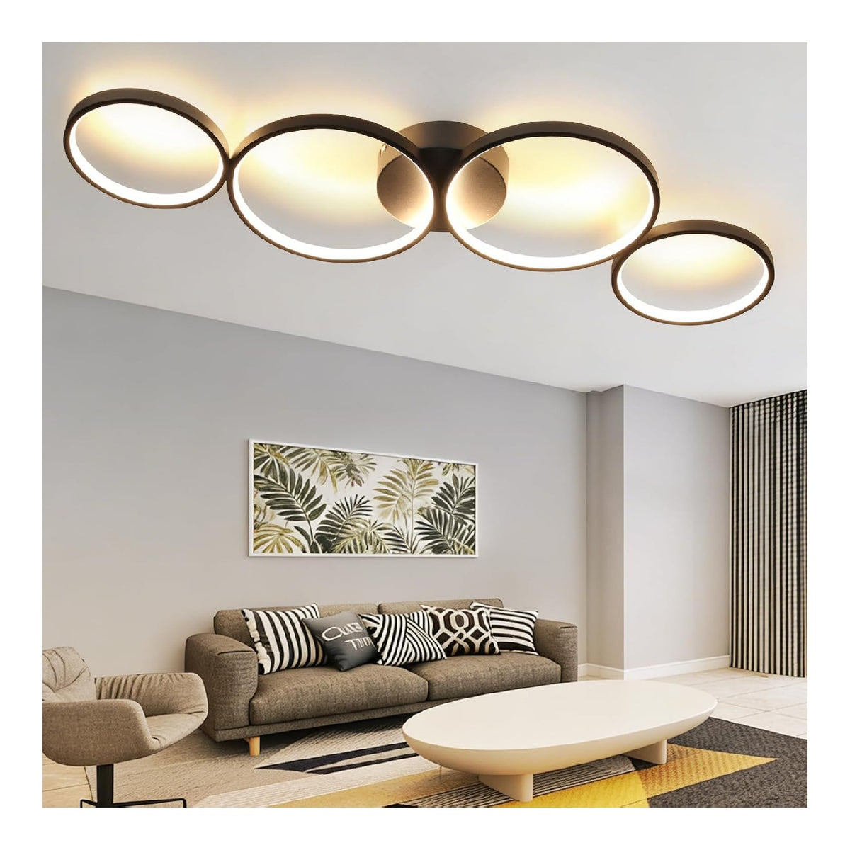 Plafoniera da soffitto dimmerabile struttura in metallo nero in alluminio