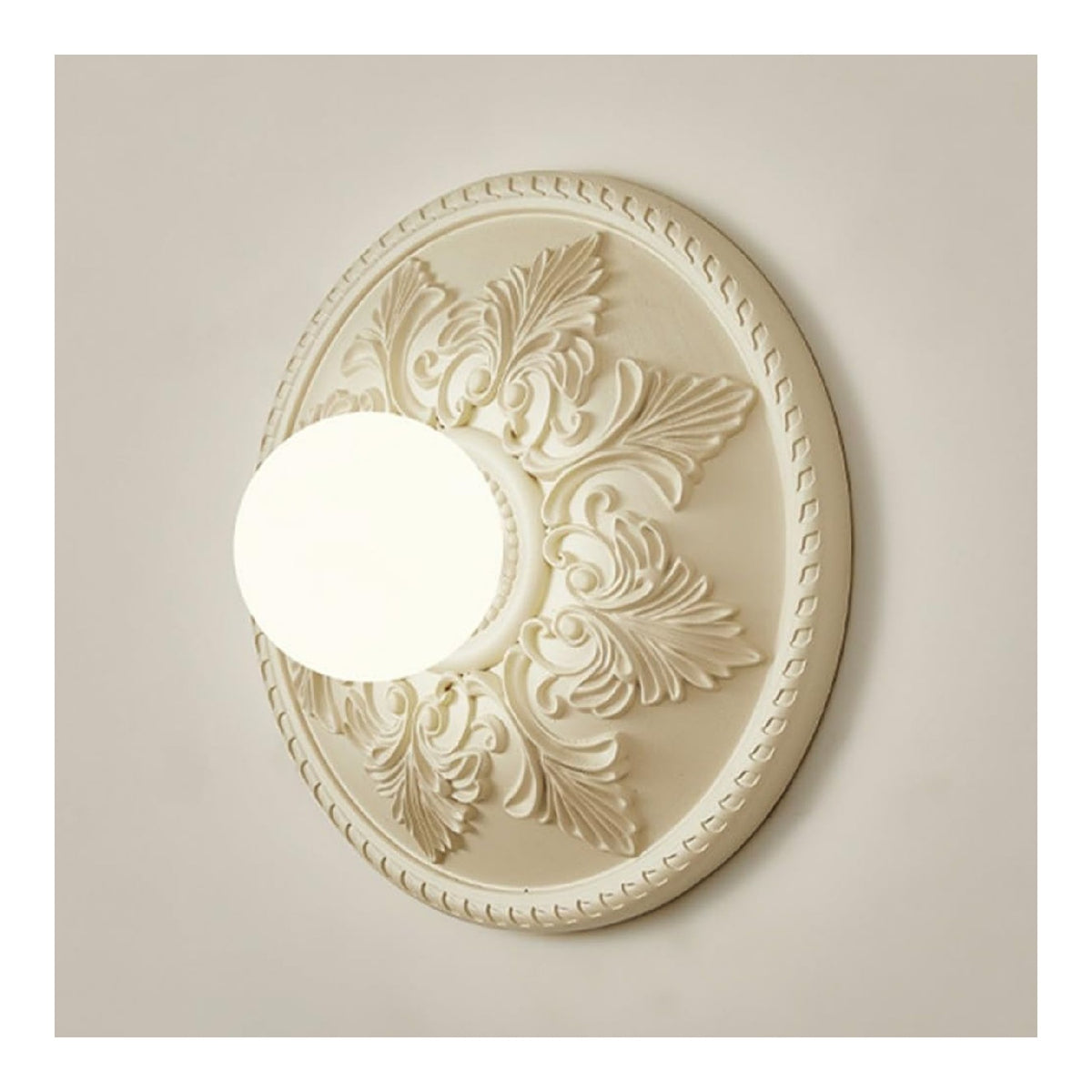 Applique da parete con vetro stile vintage bianco stile vintage