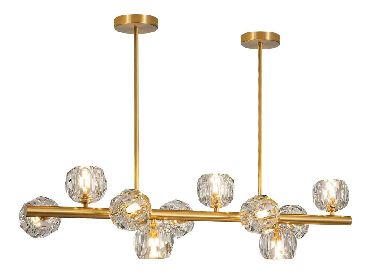 Plafoniera da soffitto dimmerabile regolabile oro con cristalli