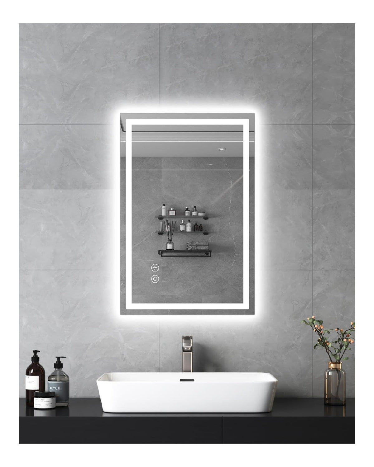 Applique da parete Specchio bagno LED, funzione anti-appannamento