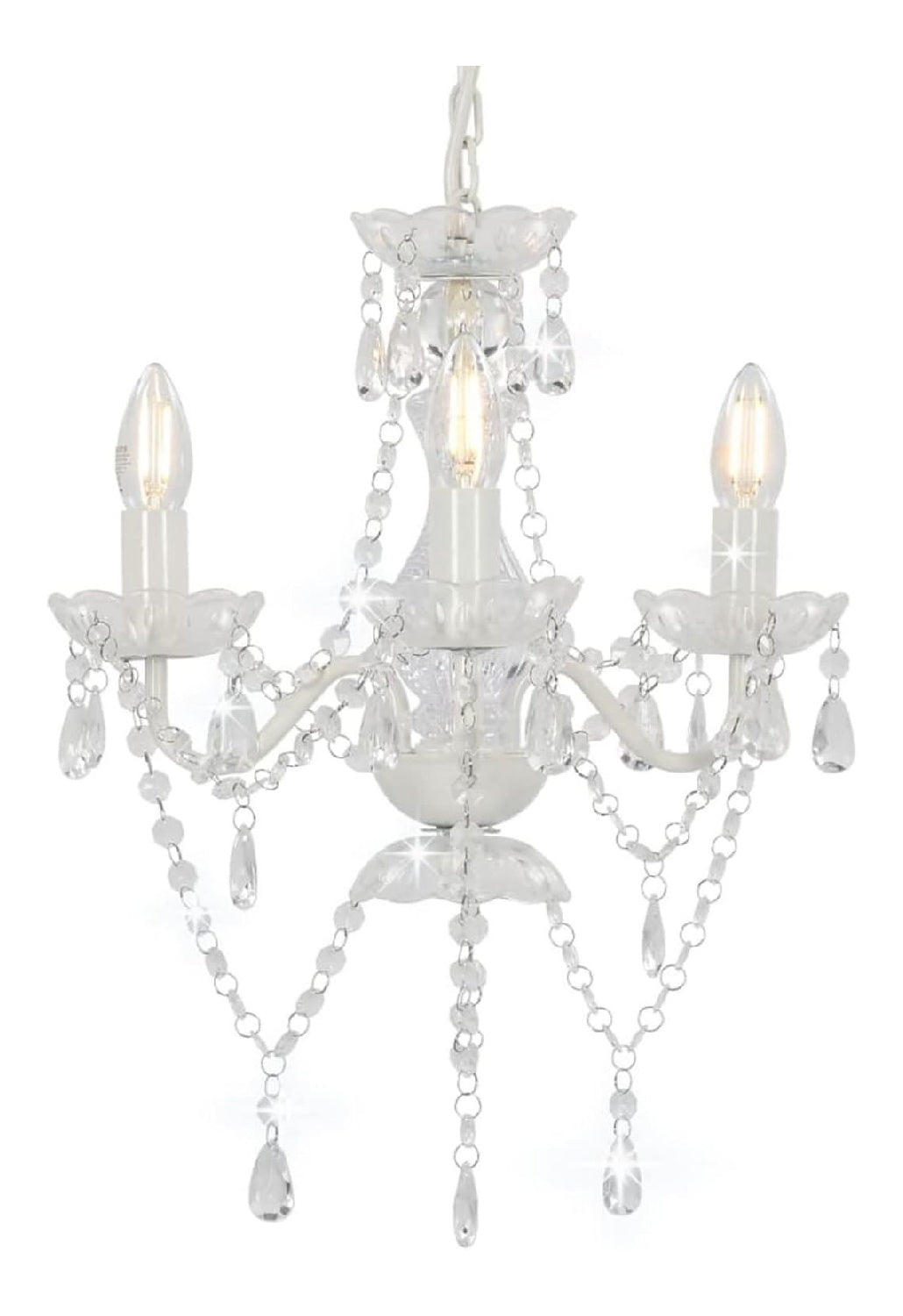 Lampada a sospensione 42 cm struttura in metallo bianco