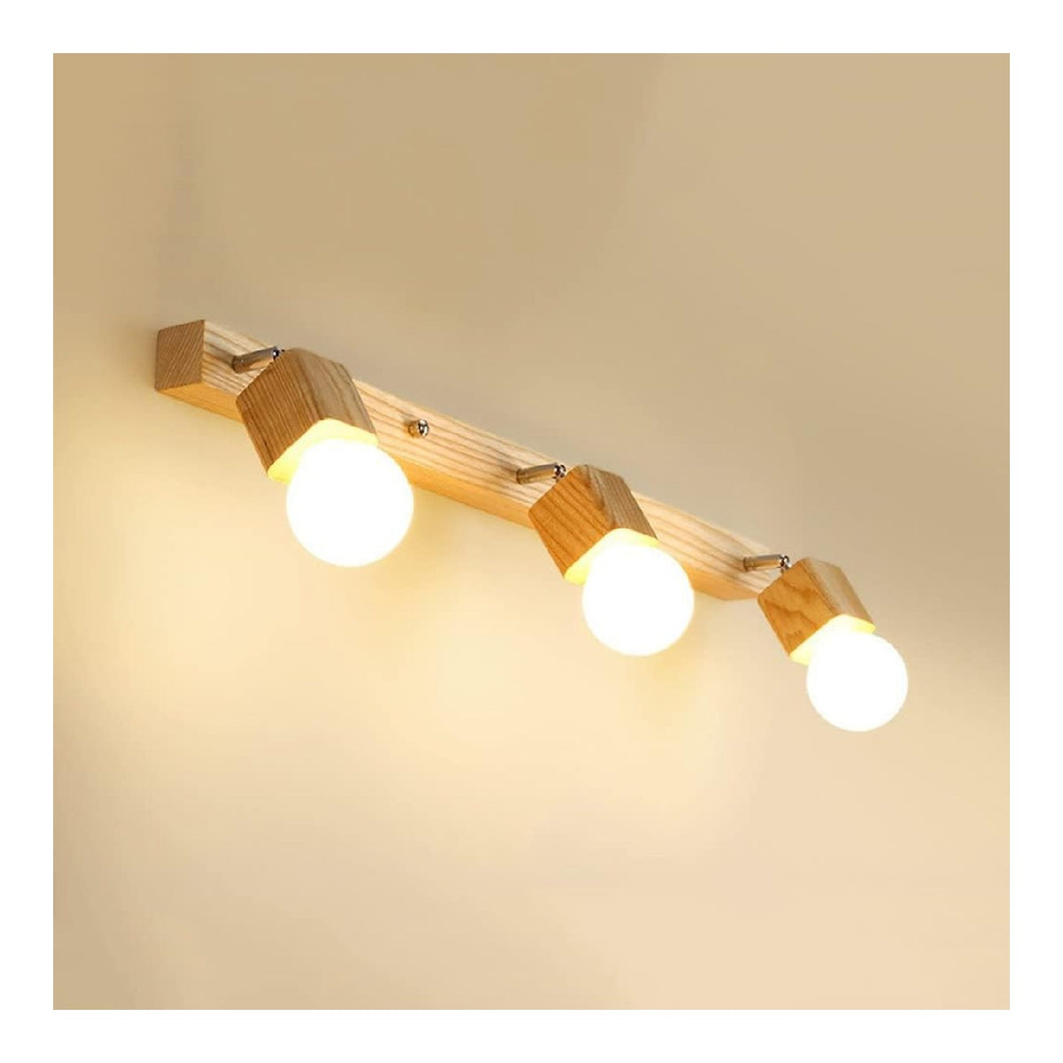 Lampada da parete Lampada Specchio Trucco Regolabile Legno oro