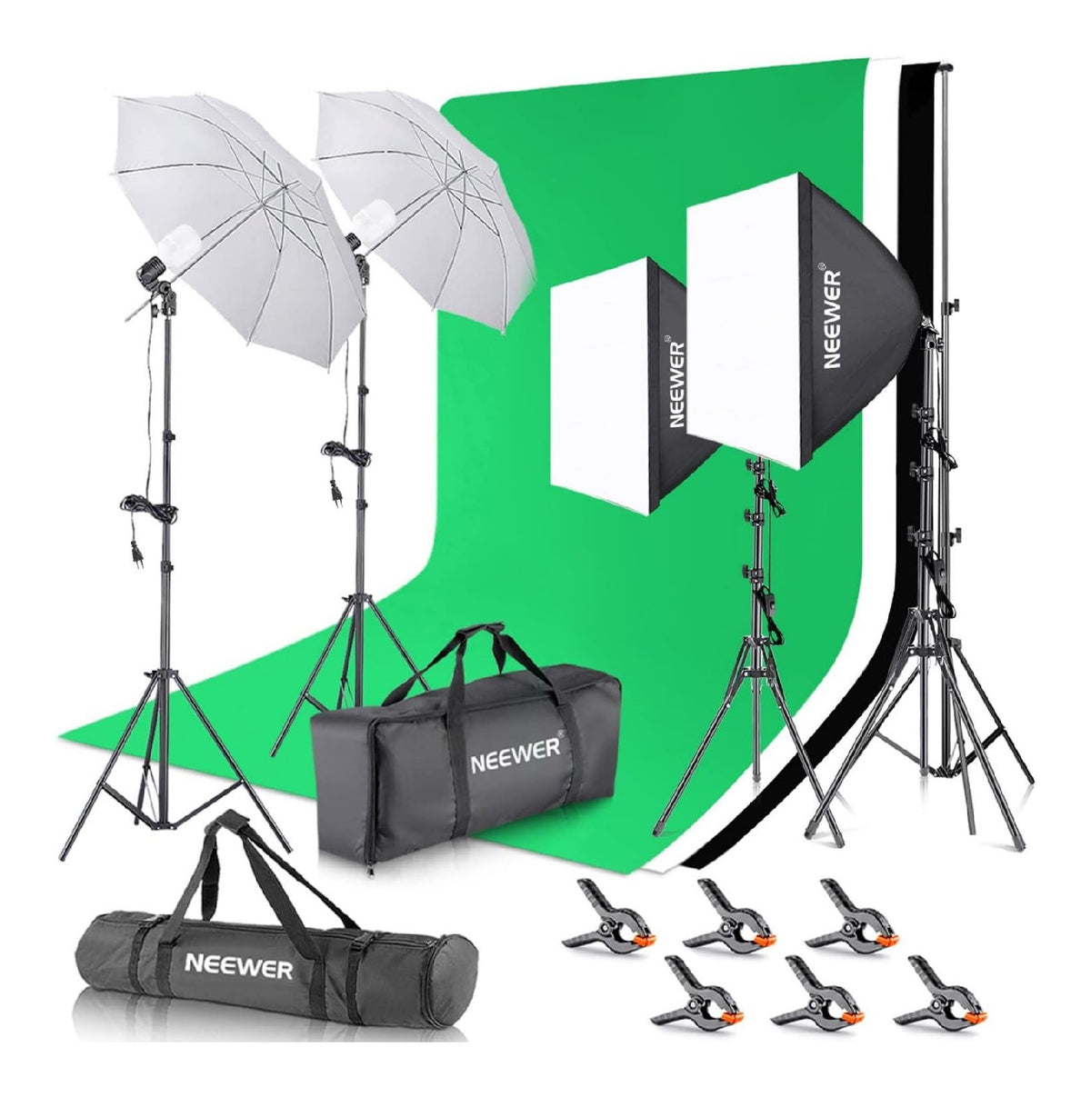 Softbox fotografico regolabile alimentazione solare nero