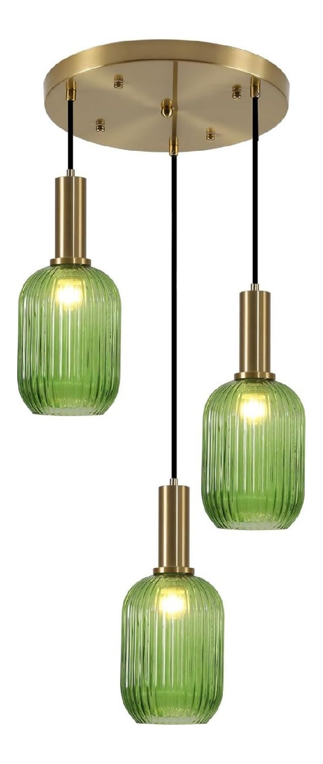 Lampadario decorativo 13 cm con diffusore in vetro oro