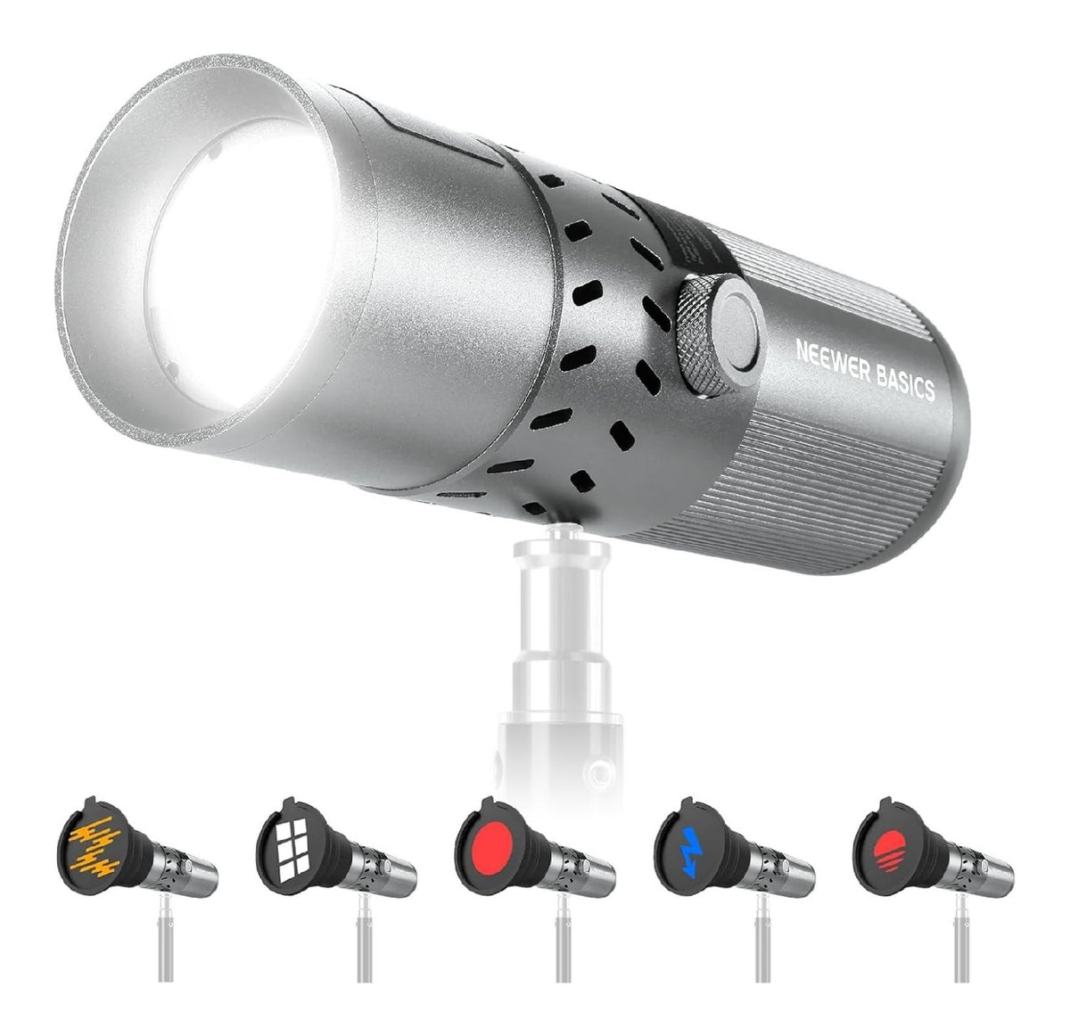 Luce video LED 2 cm dimmerabile nero