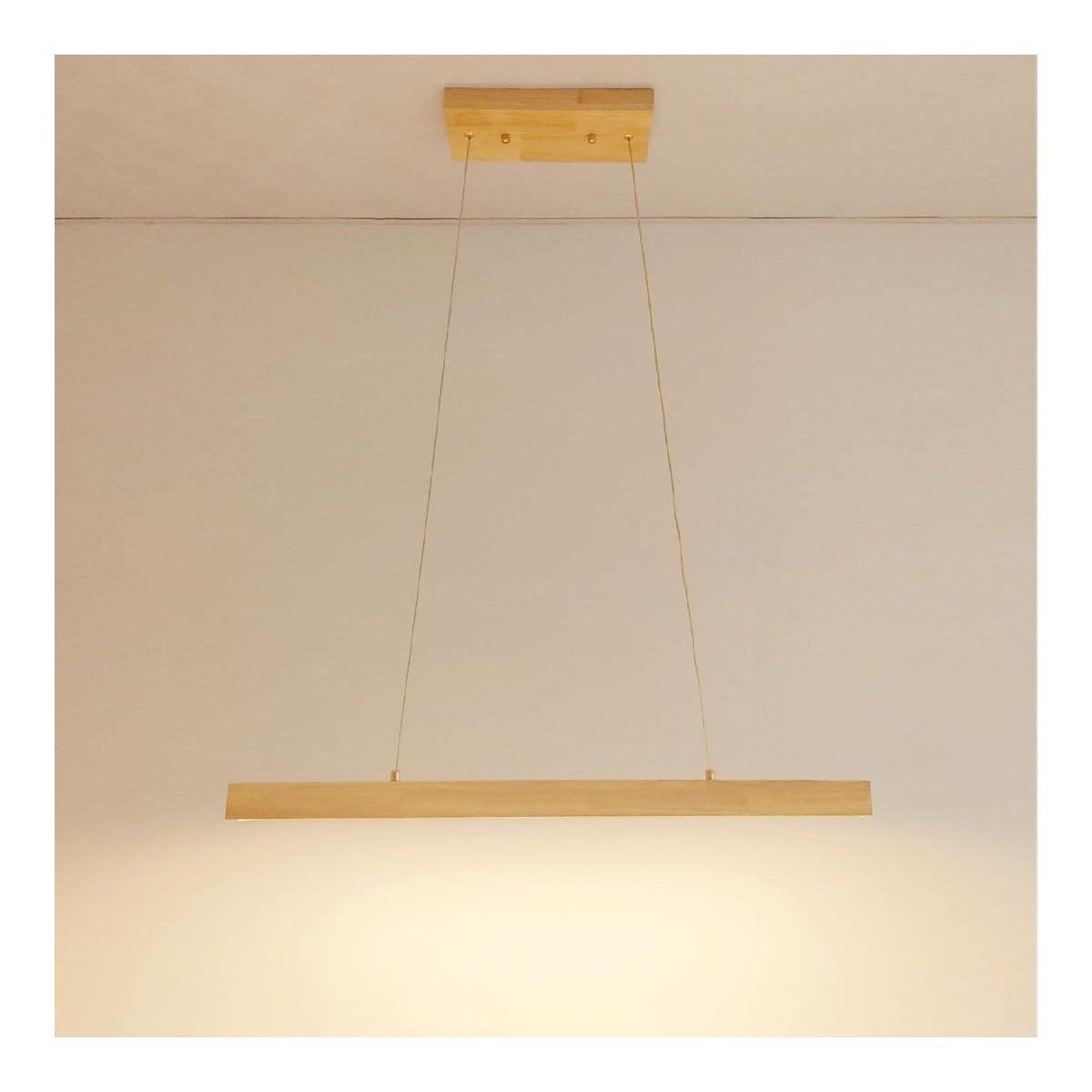Illuminazione sospesa Jadssox Lampada sospensione lineare legno bianco