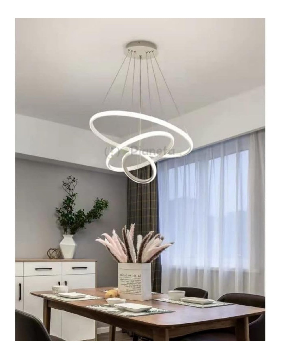 Linea minimalista lampada a sospensione LED integrato bianco