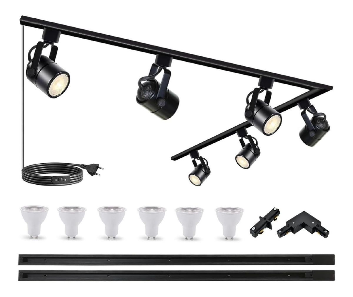 Plafoniera da soffitto 100 cm regolabile nero