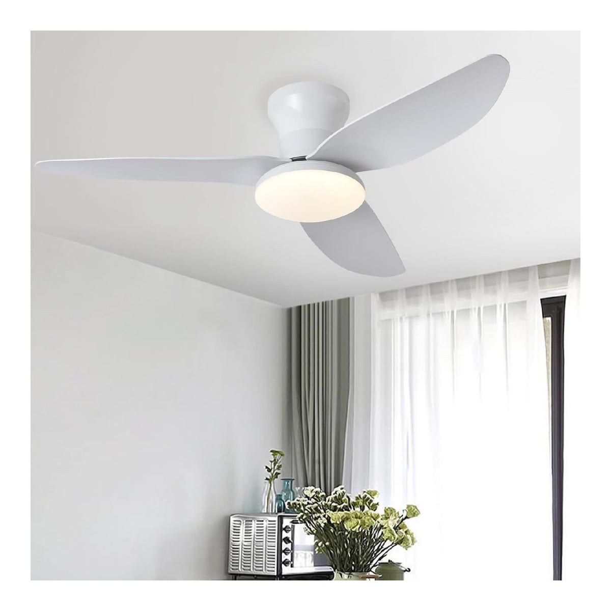 Ventilatore da soffitto con luce dimmerabile regolabile bianco con telecomando linea minimalista