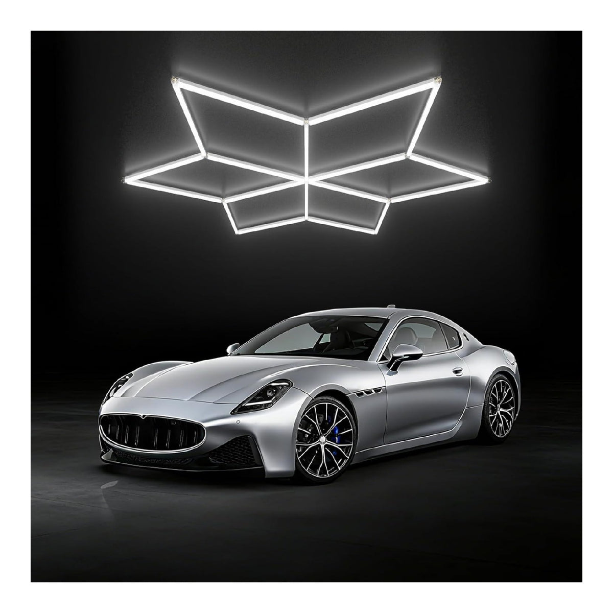 ALLYES Luci Garage Esagonali, Confezione LED integrato nero