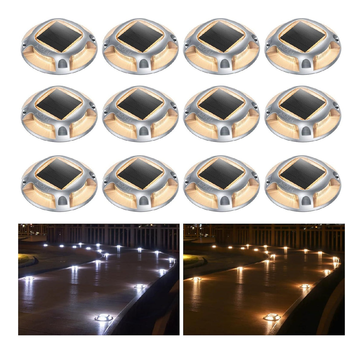 Lampada da esterno LED integrato con cristalli bianco