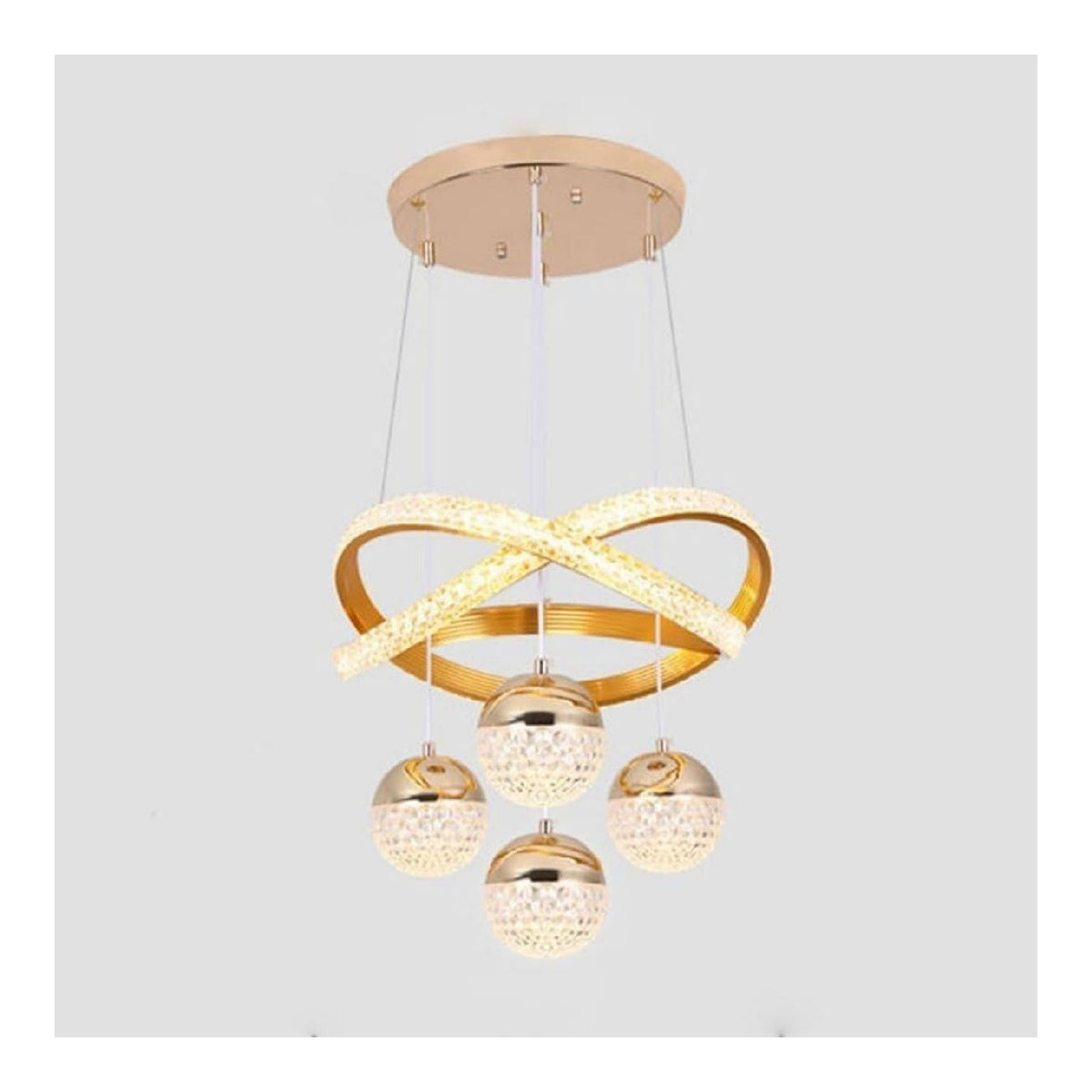 Lampada a sospensione 43 cm regolabile oro