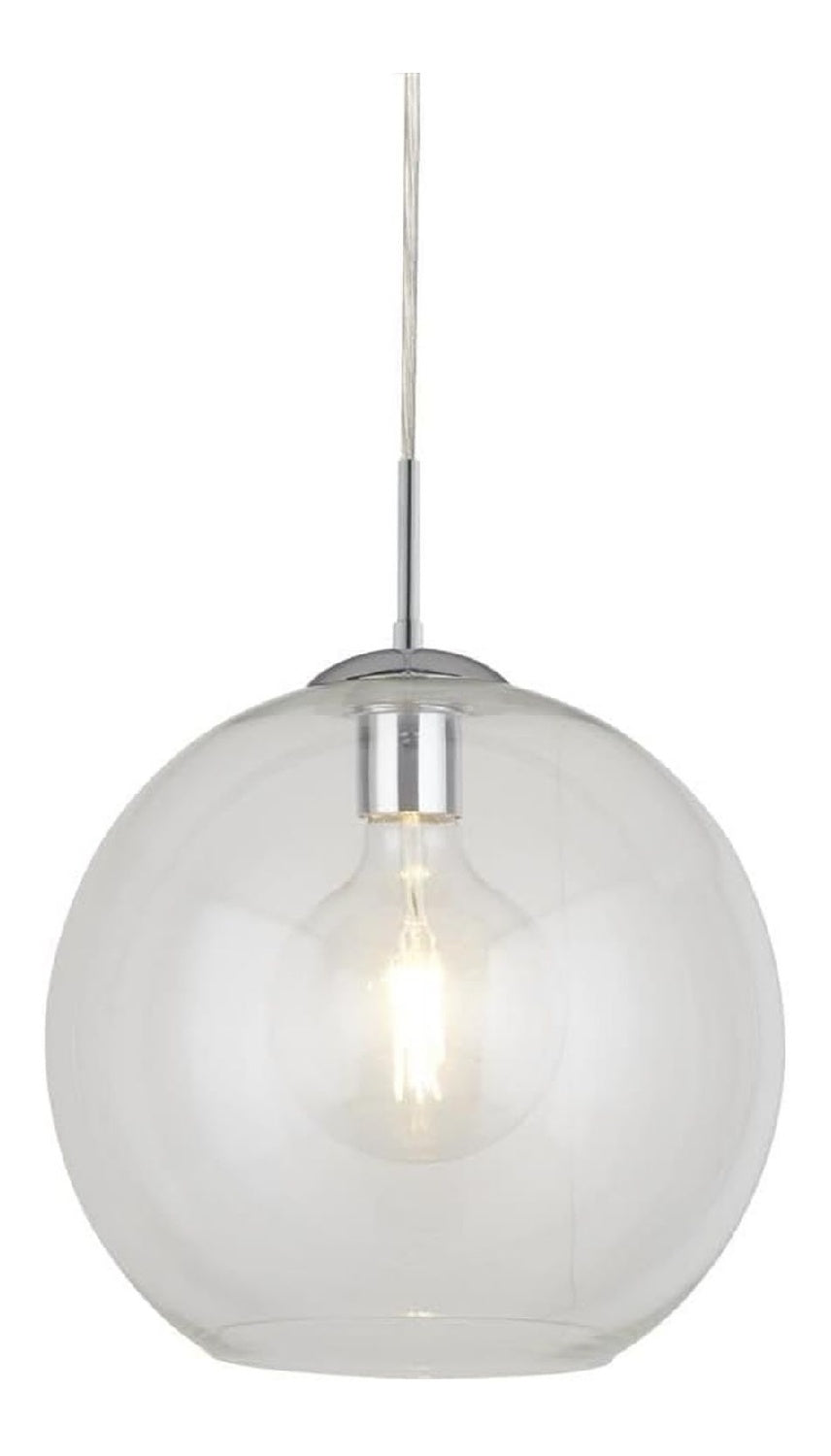 Lampada a sospensione regolabile con diffusore in vetro cromo