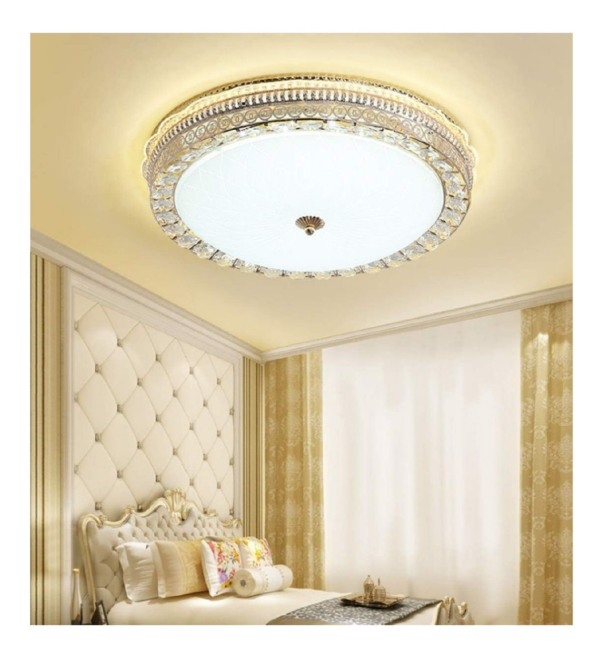 Illuminazione sospesa Elegante plafoniera cristallo dimmerabile telecomando bianco