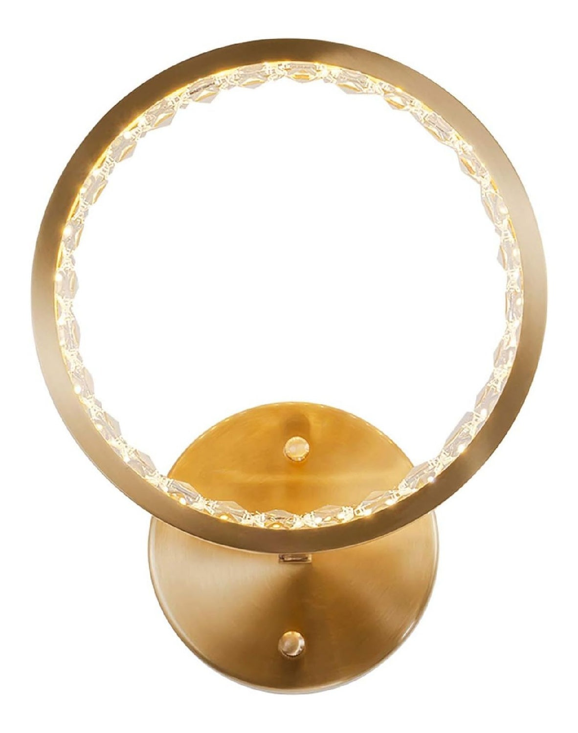 Con cristalli applique da parete finitura ottone oro