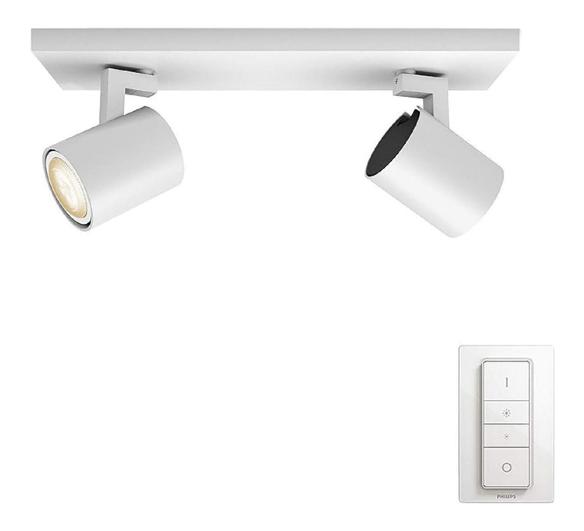 Regolabile spot luminoso con telecomando bianco