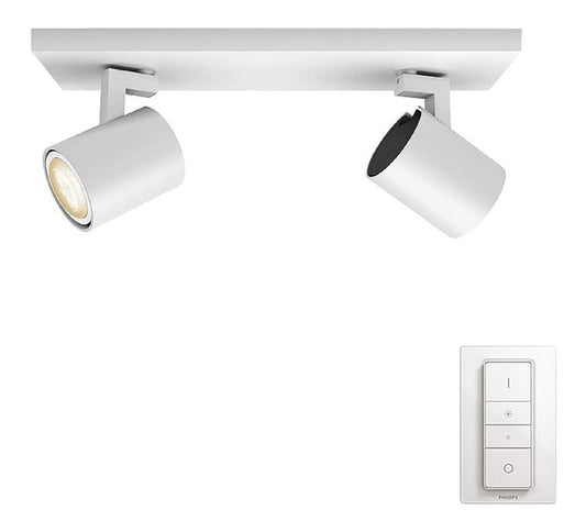 Regolabile spot luminoso con telecomando bianco
