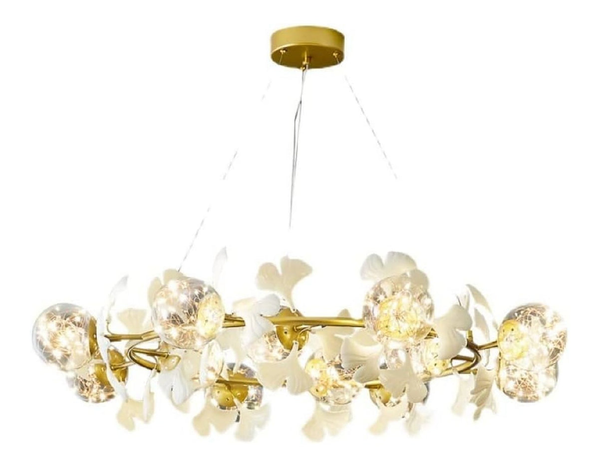 Lampadario decorativo 25 cm struttura in metallo bianco